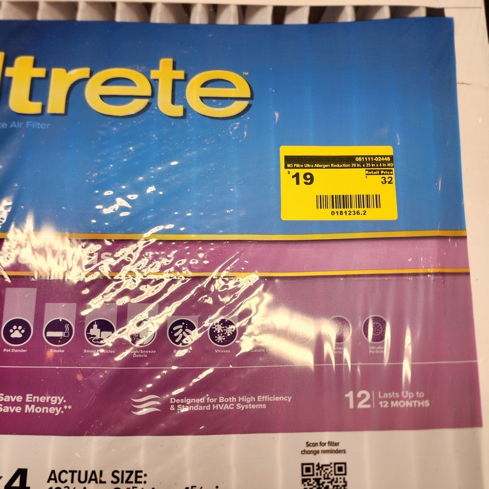 M3 Filter Ultra Allergen Reduction 20 in * 25 in * 4 in ND M3 Filter Ultra Allergen Reduction 20 in * 25 in * 4 in ND